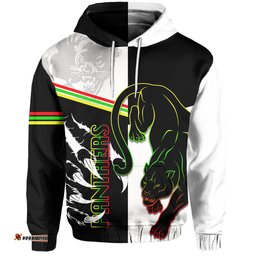 custom personalisedpanthers hoodie claws half black white style