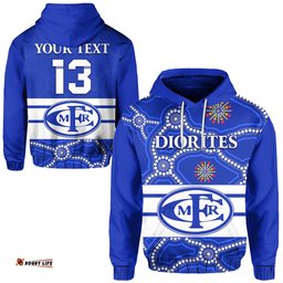 custom personalised mines rovers football club hoodie goldfields football indigenous diorites custom text and number