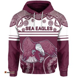 custom personalised sea eagles indigenous hoodie manly forever custom text and number