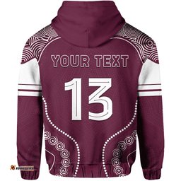 custom personalised sea eagles indigenous hoodie manly forever custom text and number