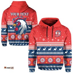 custom personalised roosters hoodie merry christmas sydney