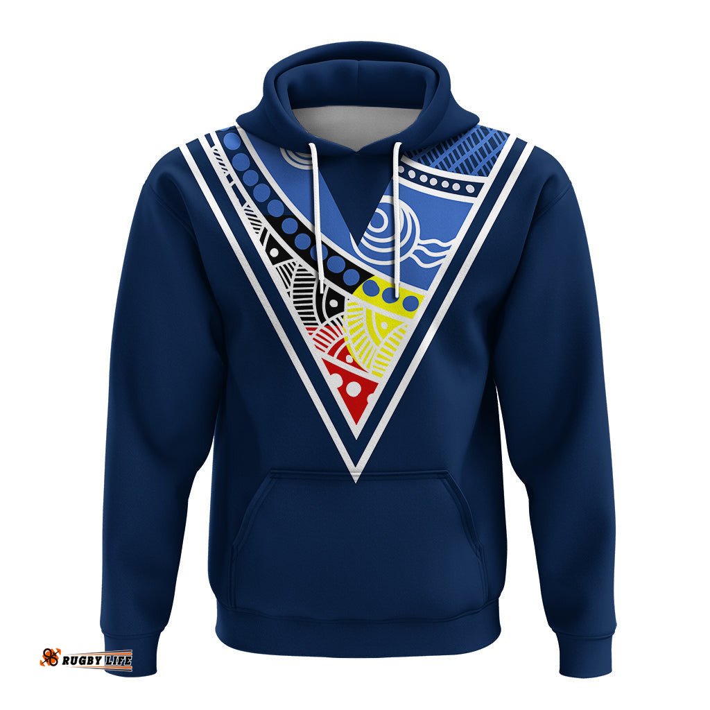 custom personalised cricket victoria hoodie indigenous dot painting art