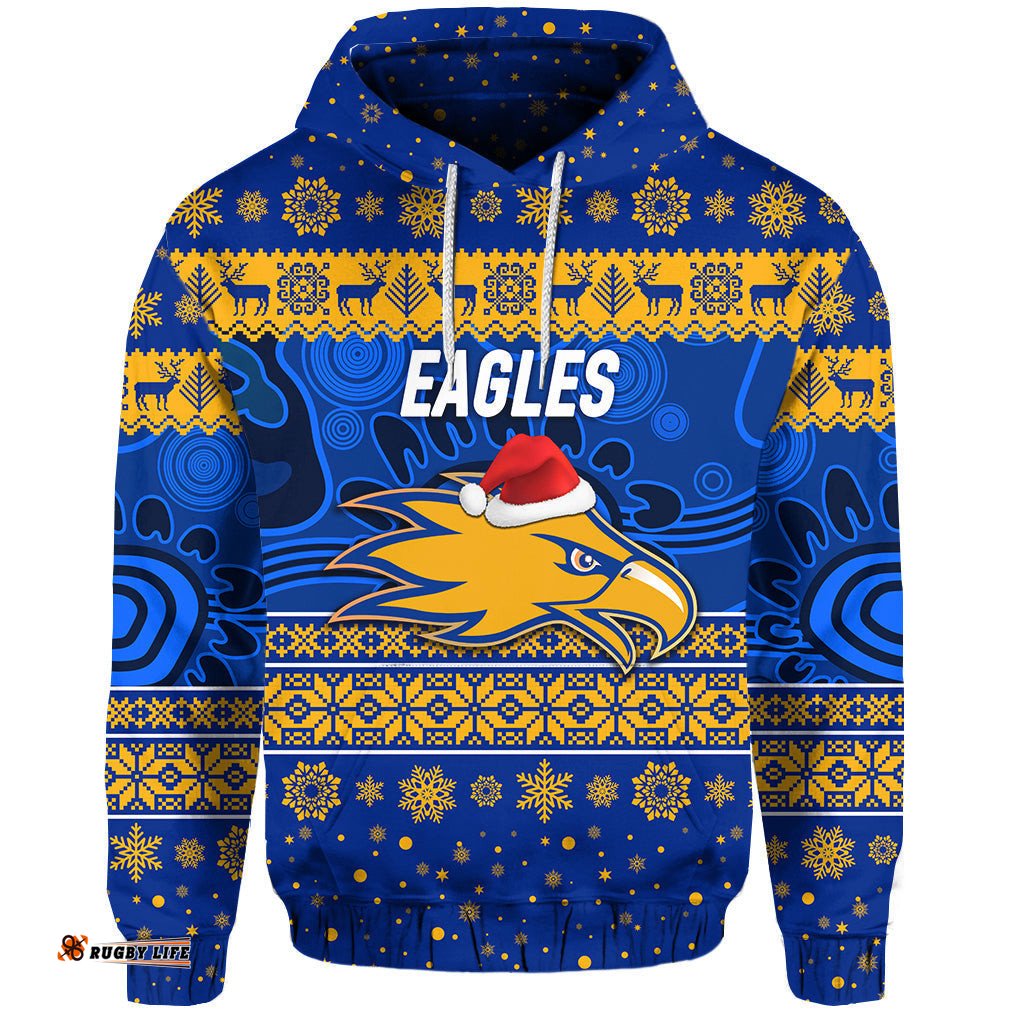 custom personalised west coast eagles hoodie christmas simple style blue