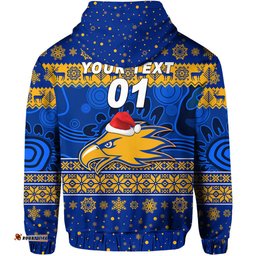 custom personalised west coast eagles hoodie christmas simple style blue