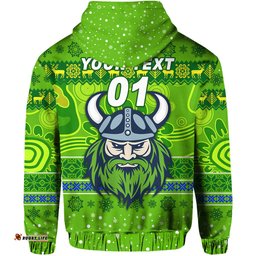 custom personalised canberra raiders hoodie christmas simple style green