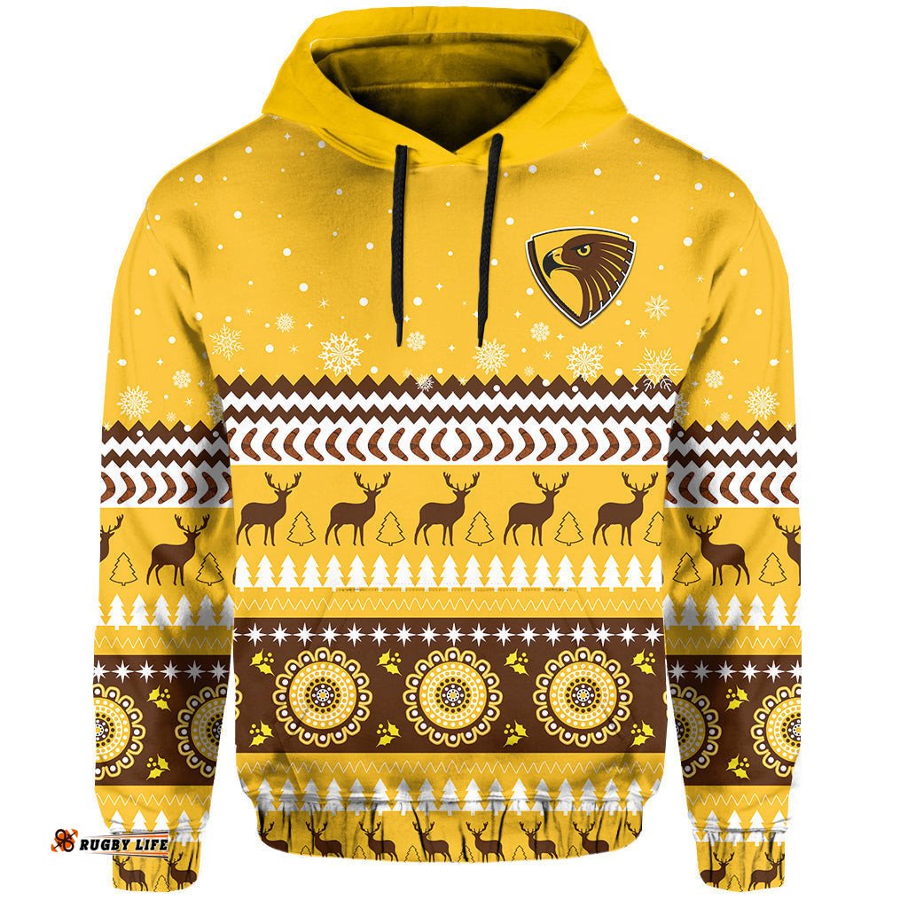 hawks christmas hoodie indigenous hawthorn football