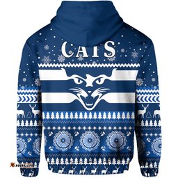 cats christmas hoodie indigenous geelong football