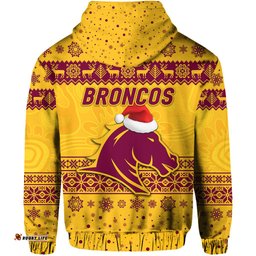 brisbane broncos hoodie christmas simple style gold