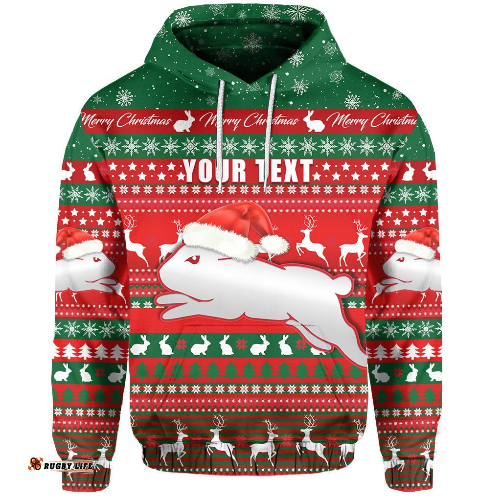custom personalised rabbitohs christmas hoodie south sydney indigenous