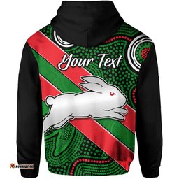 custom personalised rabbitohs indigenous hoodie version 02 brave