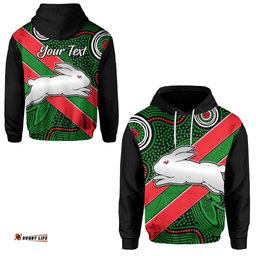 custom personalised rabbitohs indigenous hoodie version 02 brave