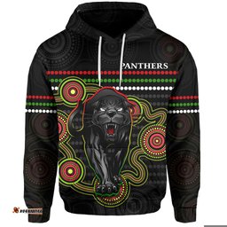 custom personalised panthers indigenous hoodie version black alternate