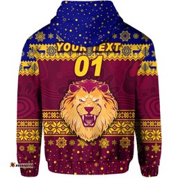 custom personalised brisbane lions hoodie christmas simple style