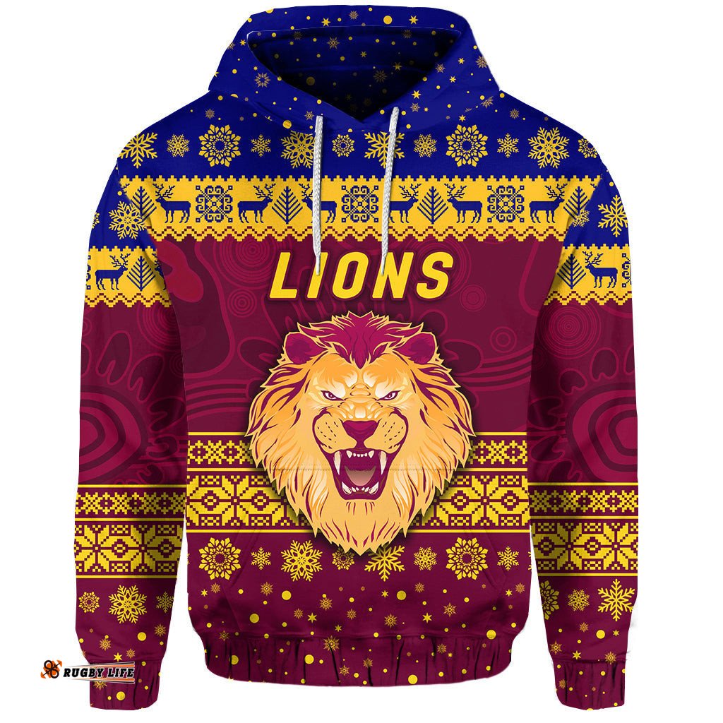 custom personalised brisbane lions hoodie christmas simple style