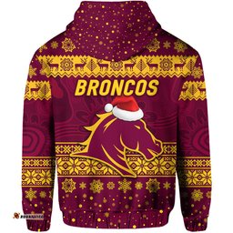 brisbane broncos hoodie christmas simple style maroon