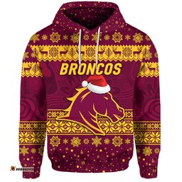 brisbane broncos hoodie christmas simple style maroon