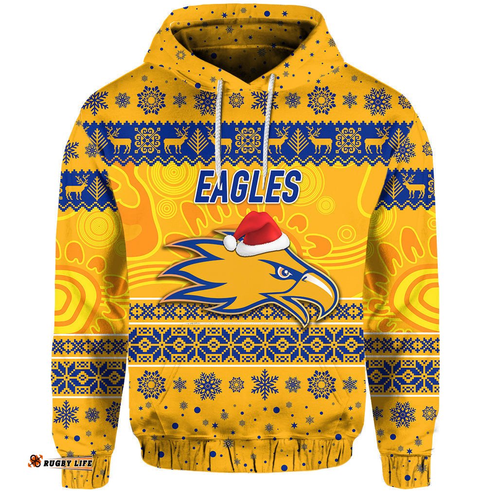 custom personalised west coast eagles hoodie christmas simple style gold
