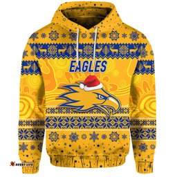 custom personalised west coast eagles hoodie christmas simple style gold
