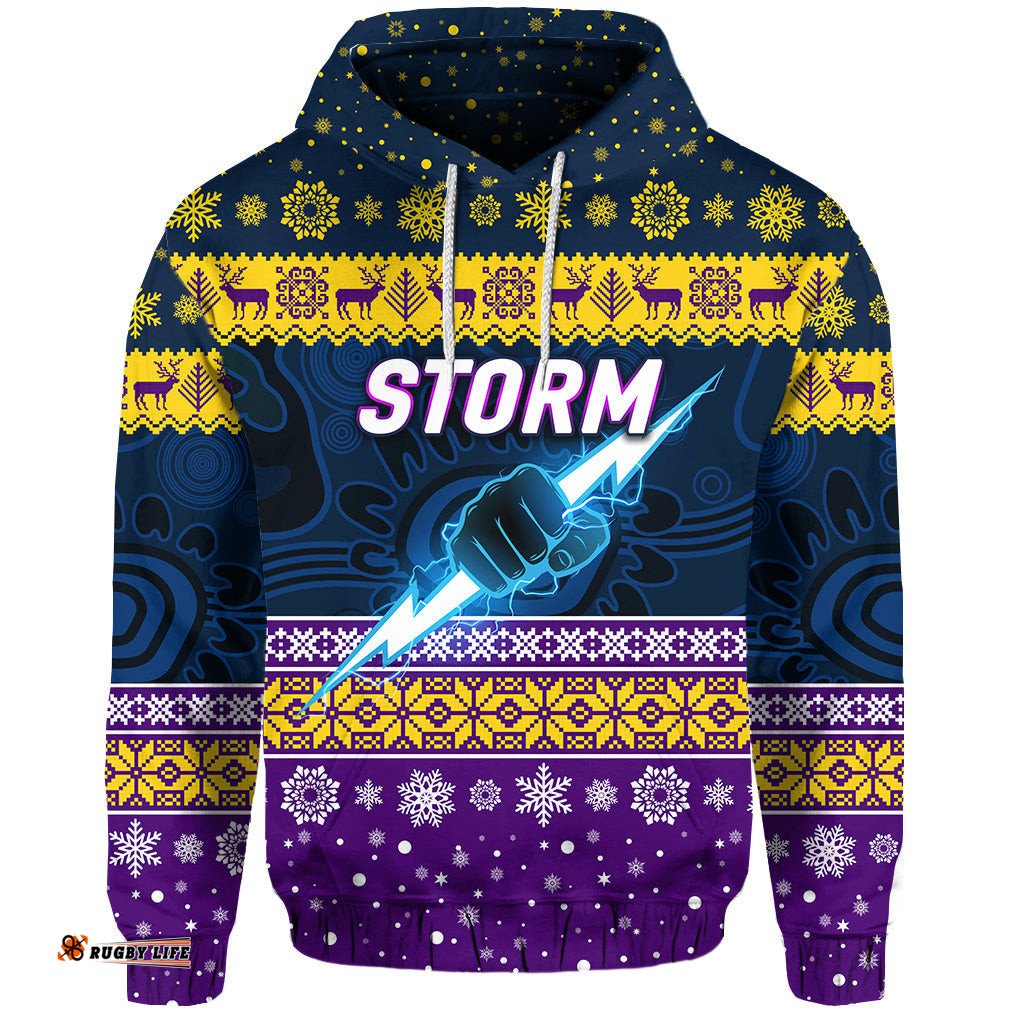 custom personalised melbourne storm hoodie christmas simple style navy