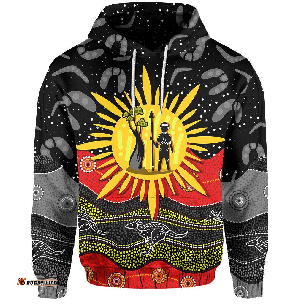 custom personalised aboriginal flag hoodie energetic aussie
