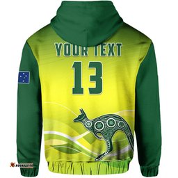 custom personalised cricket australia hoodie simple style custom text and number
