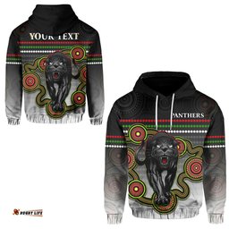 custom personalised panthers indigenous hoodie version white alternate