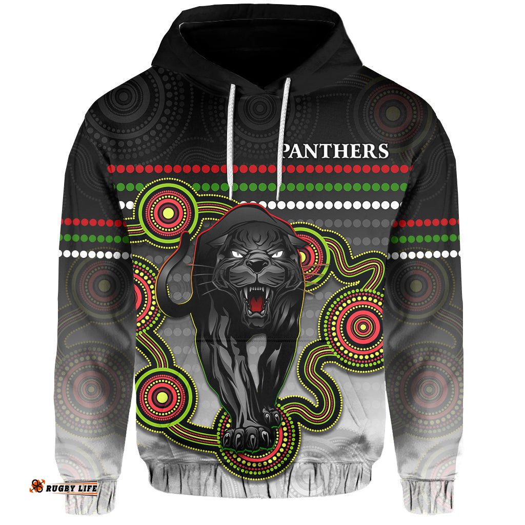 custom personalised panthers indigenous hoodie version white alternate