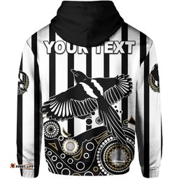 custom personalised magpies hoodie aboriginal simple