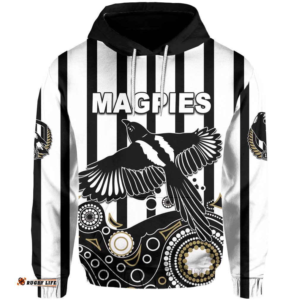 custom personalised magpies hoodie aboriginal simple