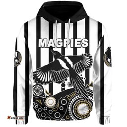 custom personalised magpies hoodie aboriginal simple