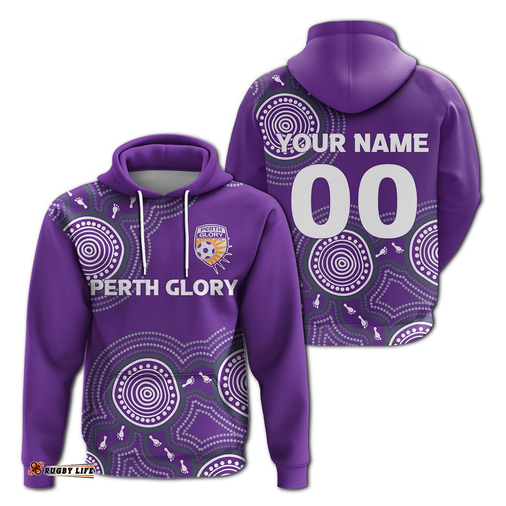 custom personalised perth glory hoodie indigenous dot painting art