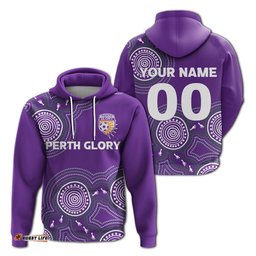 custom personalised perth glory hoodie indigenous dot painting art
