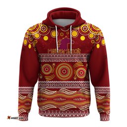 broncos christmas red aboriginal art hoodie
