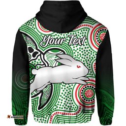 custom personalised rabbitohs indigenous hoodie simple white