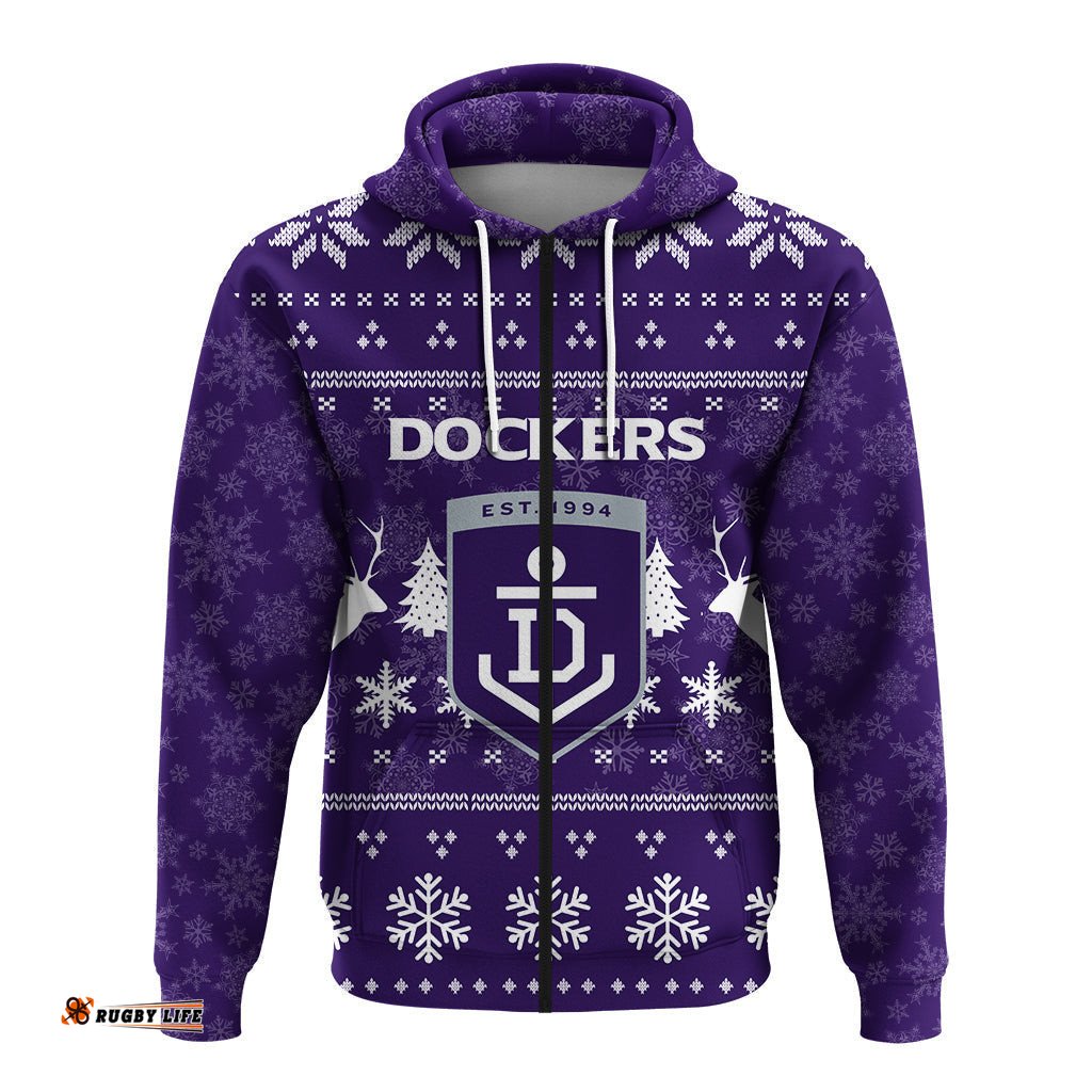 fremantle football club hoodie christmas ugly style