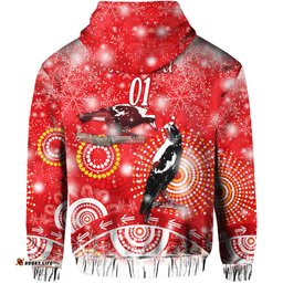 custom personalised australian magpies christmas hoodie original style red
