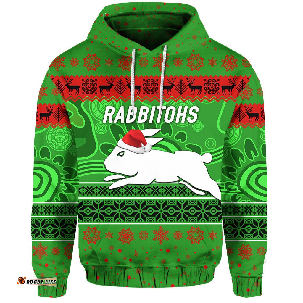 custom personalised south sydney rabbitohs hoodie christmas simple style green