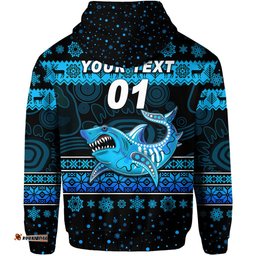 custom personalised cronulla sutherland sharks hoodie christmas simple style black