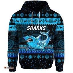 custom personalised cronulla sutherland sharks hoodie christmas simple style black