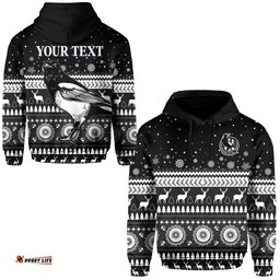 custom personalised magpies christmas hoodie indigenous collingwood football