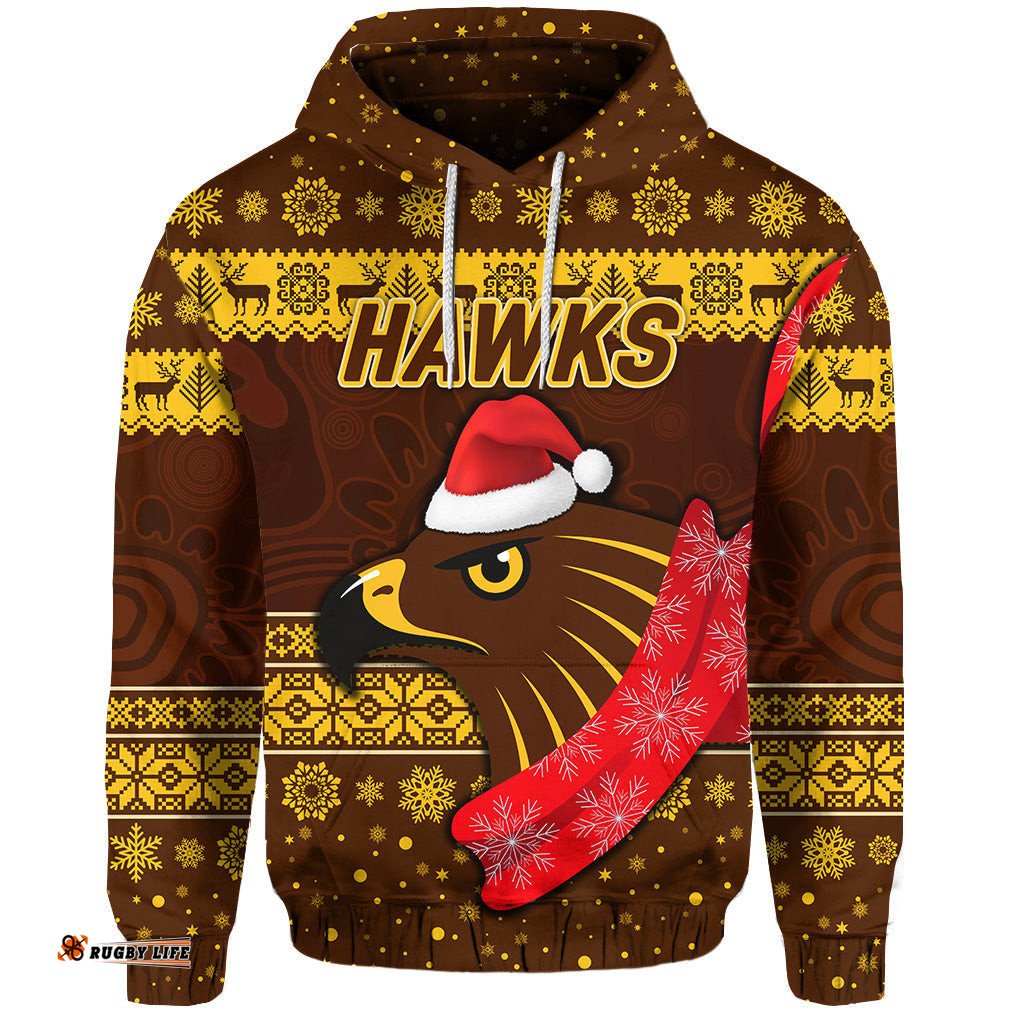 custom personalised hawthorn hawks hoodie christmas simple style
