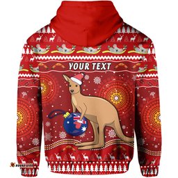custom personalised australia christmas hoodie aboriginal kangaroo