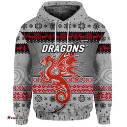 st george illawarra dragons hoodie christmas simple style grey