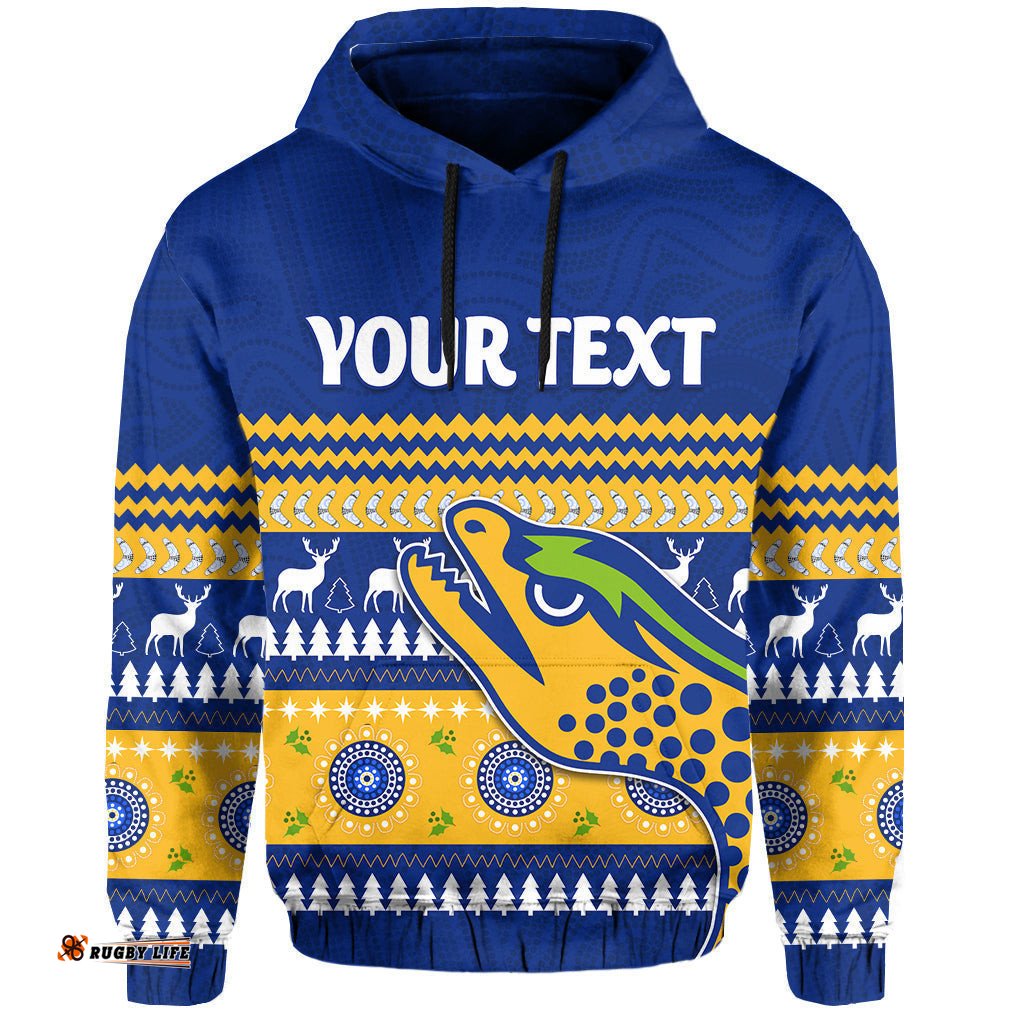 custom personalised eels indigenous hoodie parramatta christmas