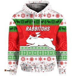custom personalised south sydney rabbitohs hoodie christmas simple style white