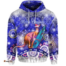 custom personalised australian kangaroo christmas hoodie original style blue