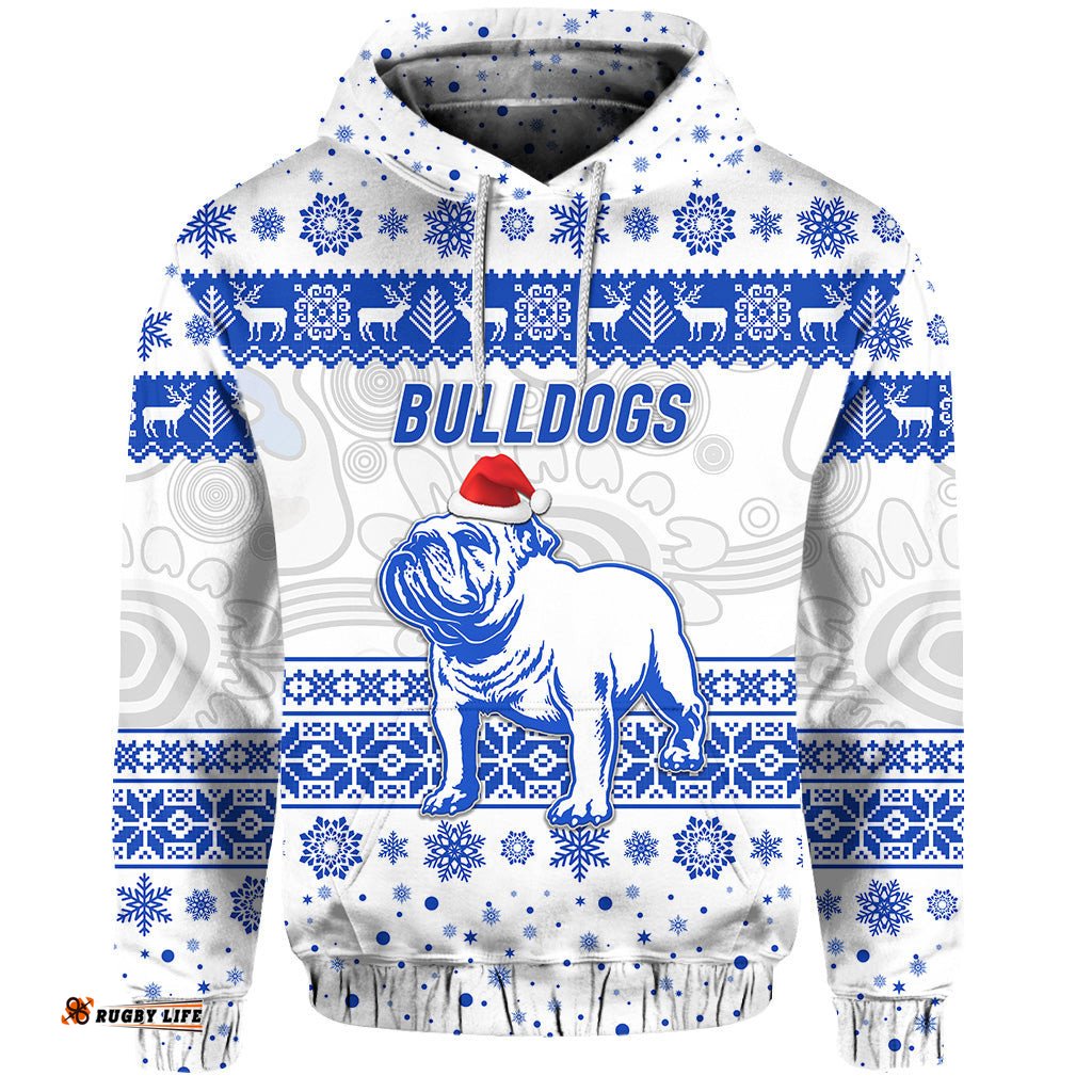 canterbury bankstown bulldogs hoodie christmas simple style white