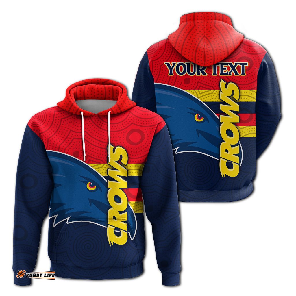 custom personalised adelaide crows hoodie aboriginal dot painting