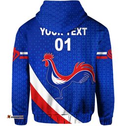 custom personalised france rugby hoodie rose simple style blue