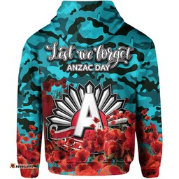 anzac day port adelaide hoodie poppy flowers with army patterns